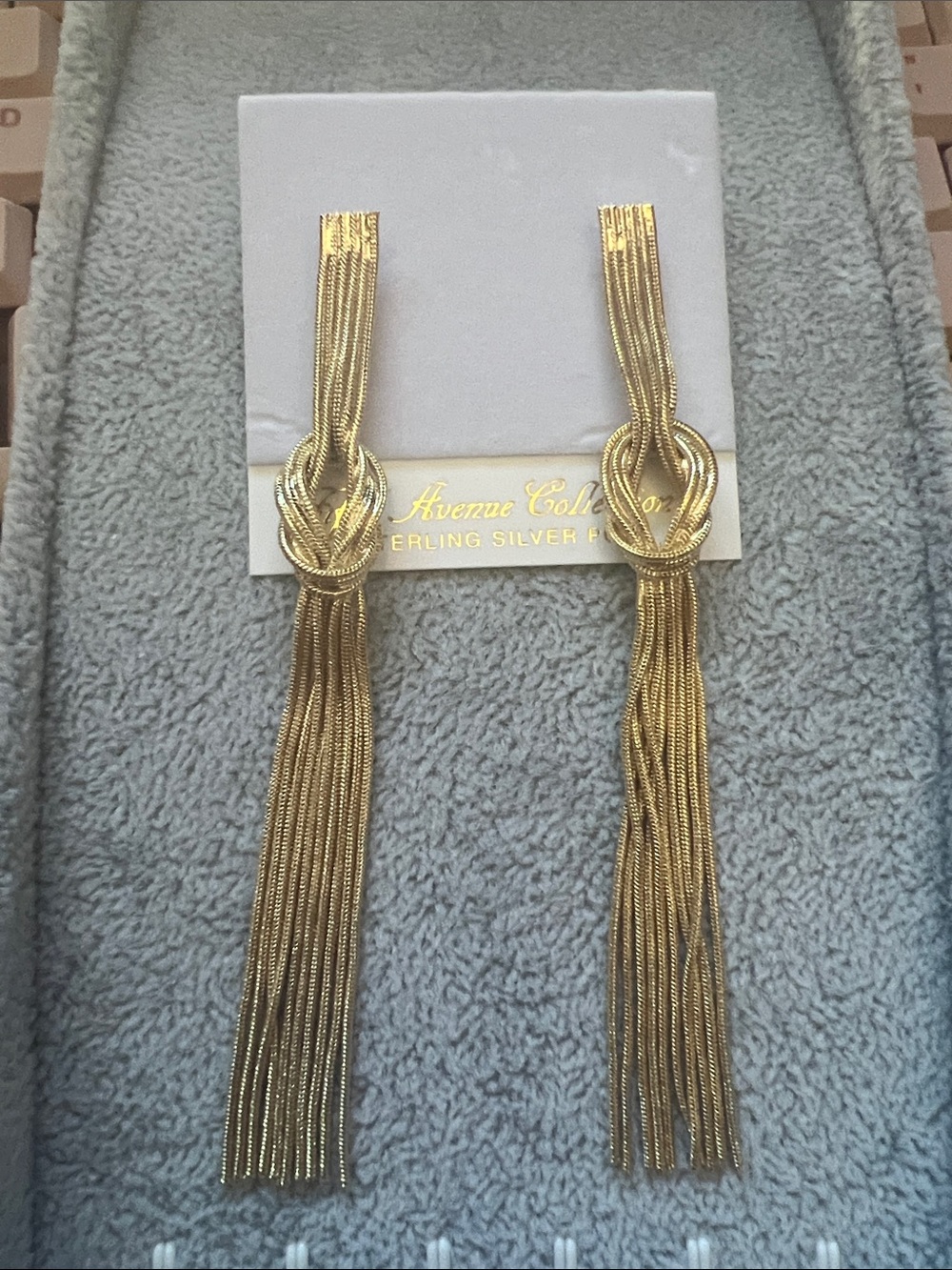 Avenue Collection Gold Knot-and-Tassel Drop Earrings